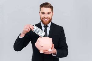 Business Man Saving Money