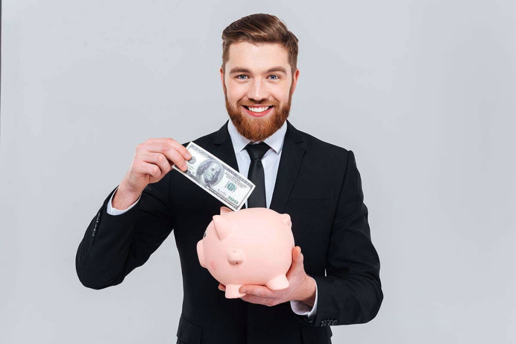 Business Man Saving Money